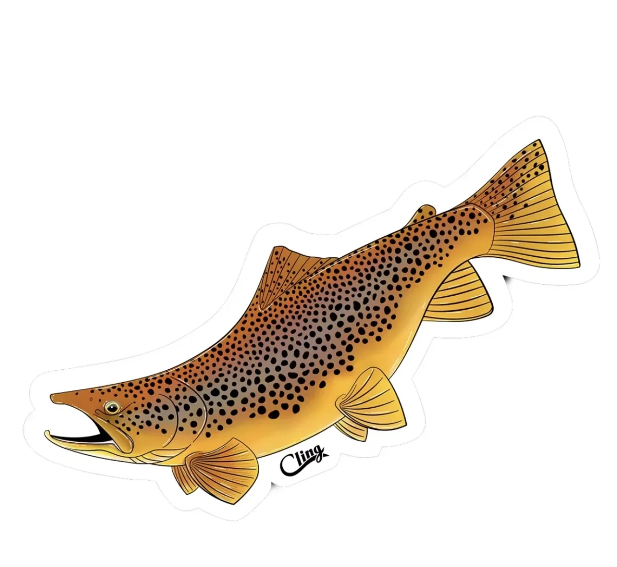 Brunørret Huggklar | Klistremerke 11cm | Cling - Image 2