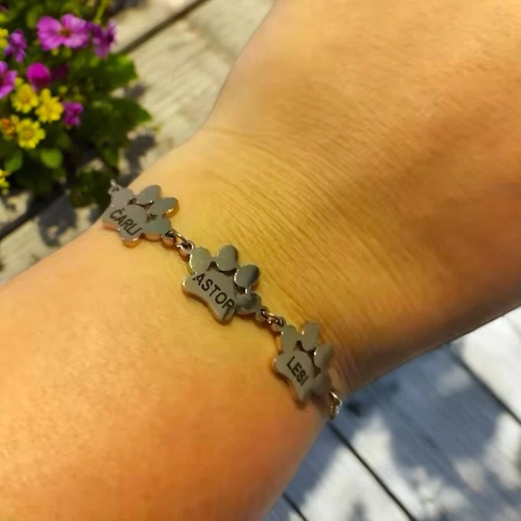 Personlig armbånd med graverte poter – opptil 4 navn - Image 9