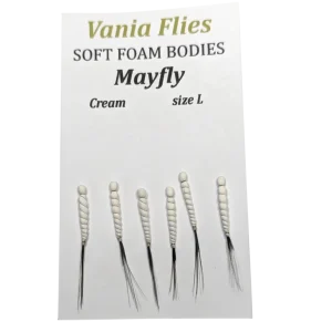 Vania  Mayfly White  - Soft foam bodies - Fluebindemateriell